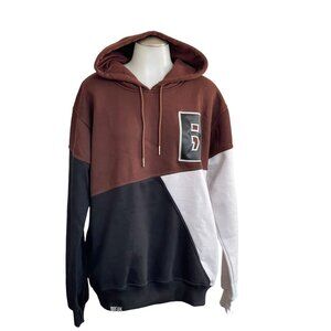 DREEM. Colorblock‎ Drawstring Drop Shoulder Hoodie- Women Sweatshirts Size XL